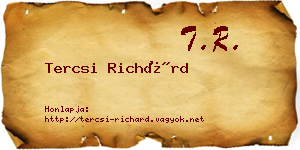 Tercsi Richárd névjegykártya